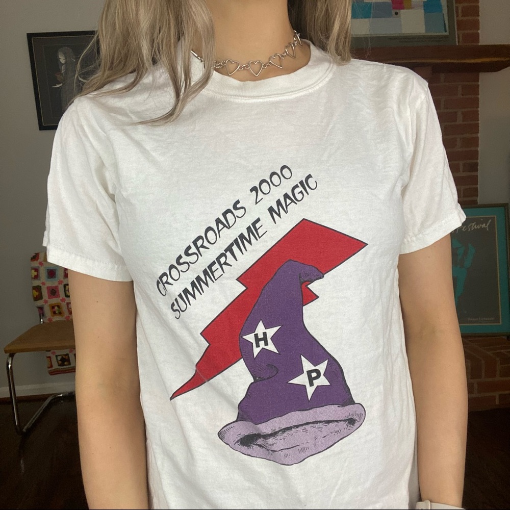 Vintage Y2K 2000 Harry Potter Spoof Summertime Magic Wizard Graphic Tee